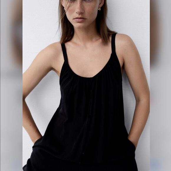 Zara Black Straps Midi Jumpsuit Size Extra Small XS - Picture 7 of 8